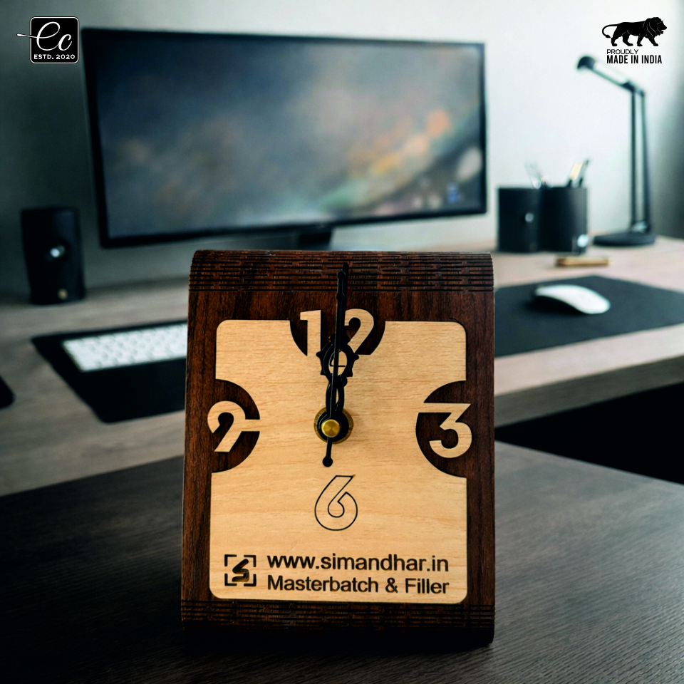 Personalised Premium Wooden Desk Clock